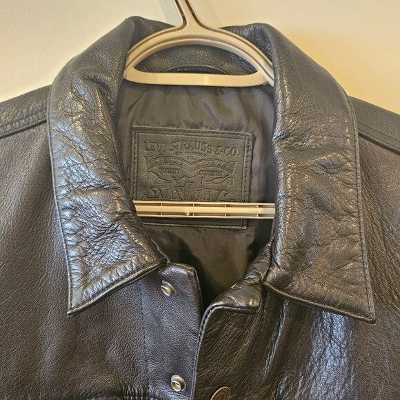 LEVI STRAUSS REAL Cowhide LEATHER Truckers Jacket - Picture 6 of 8